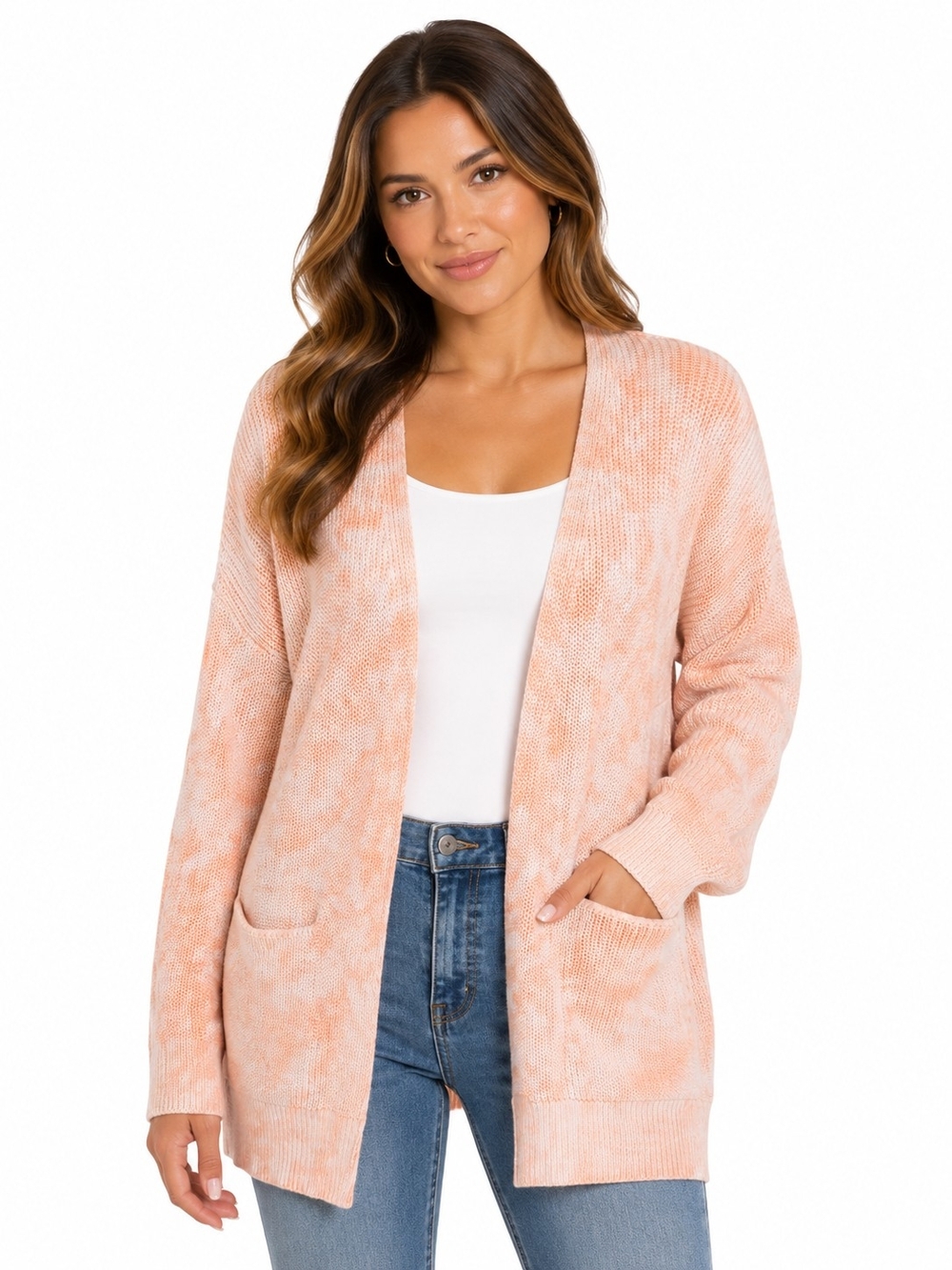Universal Thread Peach Open-Front Knit Cardigan